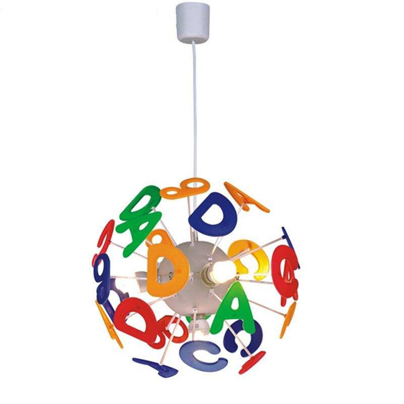 Suspension LED enfant avec lettres de l'alphabet colorées