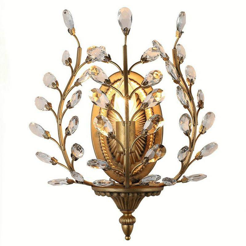 Applique murale rétro LED avec finitions en bronze Crystal
