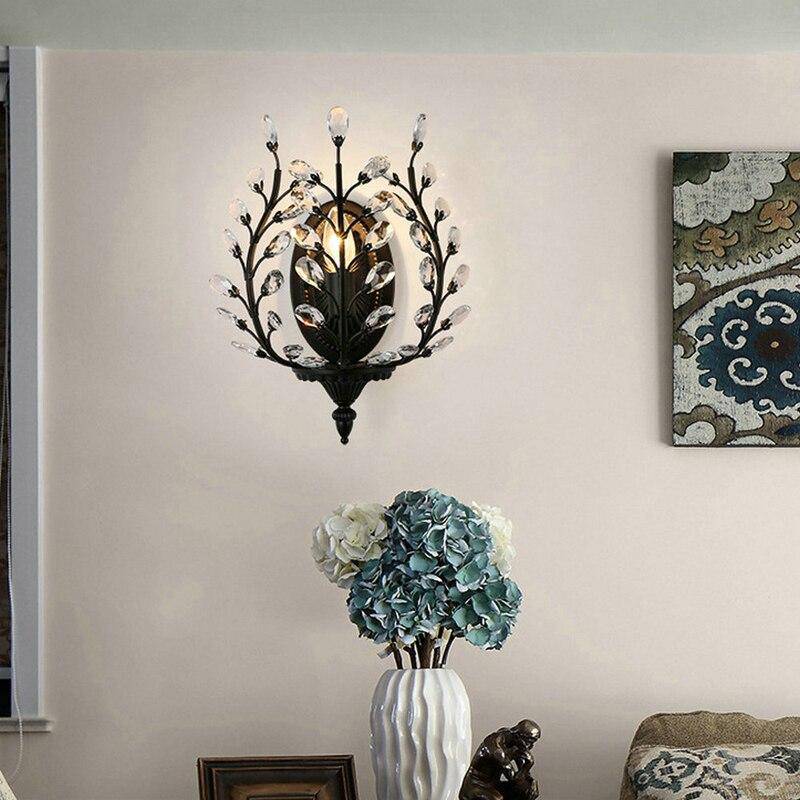 Applique murale rétro LED avec finitions en bronze Crystal