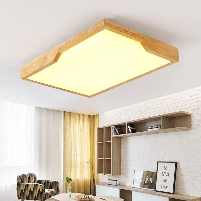 Plafonnier rectangle en bois à LED Tatami