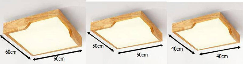 Plafonnier rectangle en bois à LED Tatami