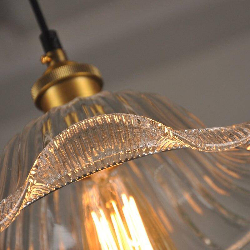 Suspension en verre et base doré Vintage