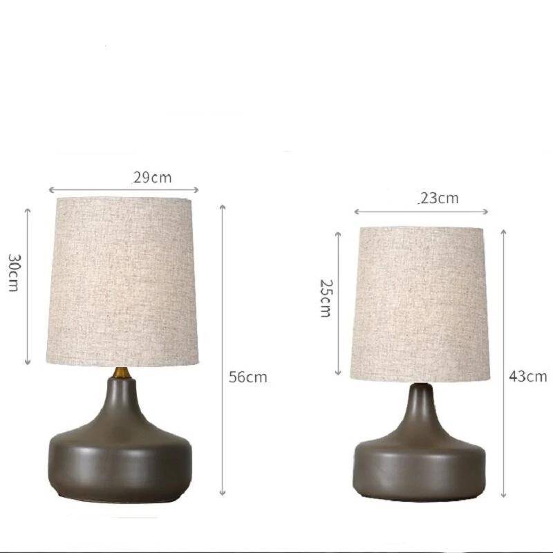 Lampe à poser en céramique design avec abat-jour en tissu Mariage