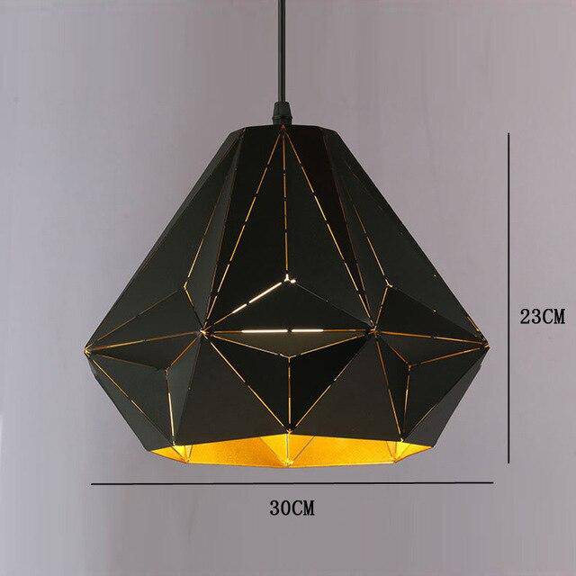 Suspension design rétro en métal noir Loft