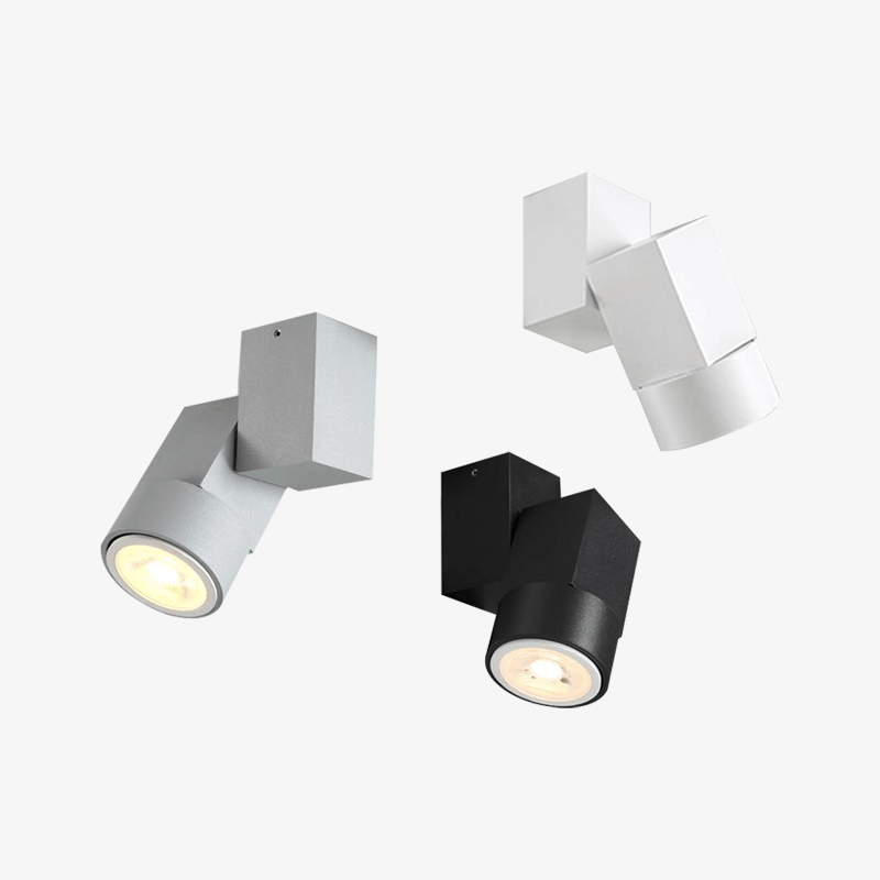 Spot moderne LED avec cube en aluminium