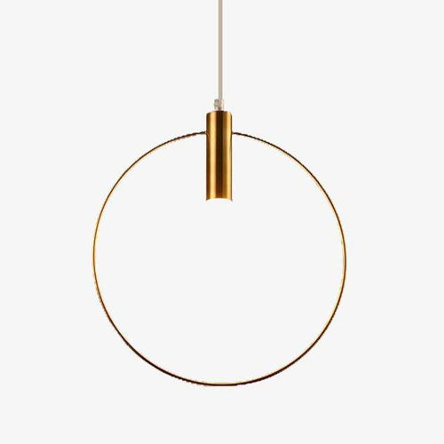 Suspension dorée à LED en forme de rond
