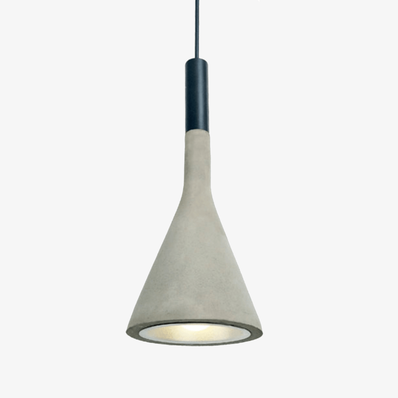 Suspension design LED avec abat-jour conique en ciment