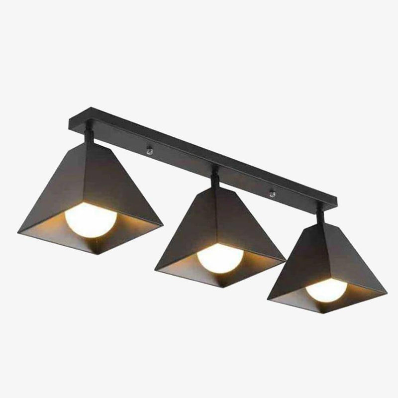 Suspension design LED en métal avec plusieurs abat-jours industriels