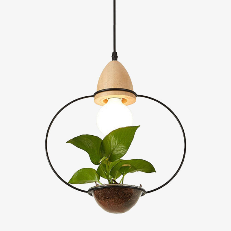 Suspension LED art déco avec des plantes Mira
