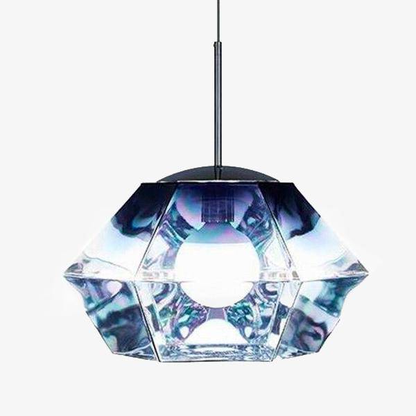 Suspension LED design géométrique en verre Diamond