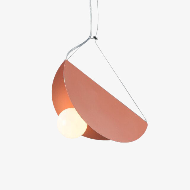 Suspension moderne LED abat-jour circulaire plat et plié Kaia
