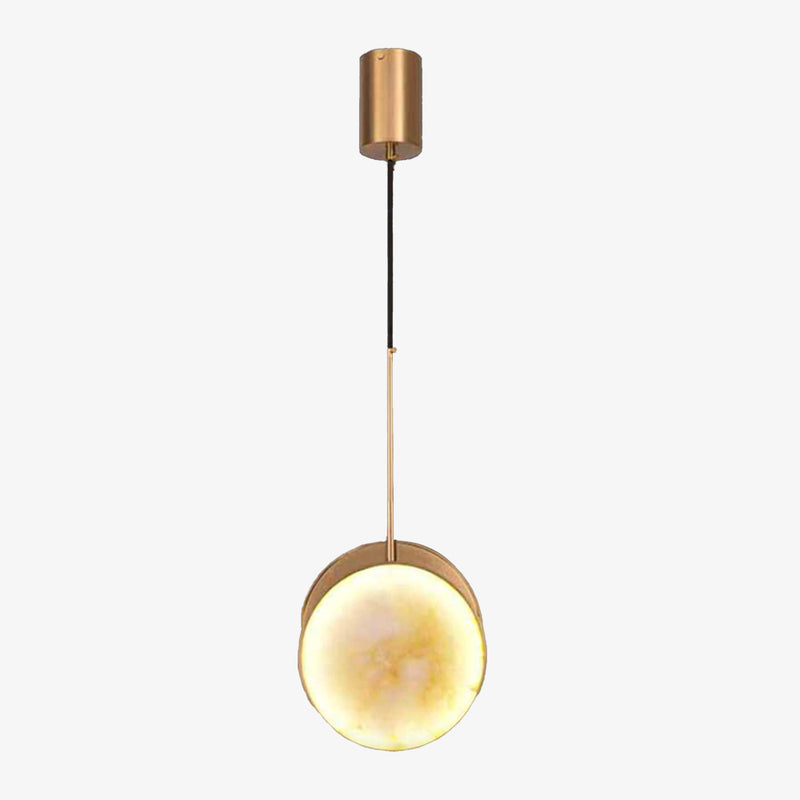 Suspension moderne LED en forme de pièce effet marbre Alhena