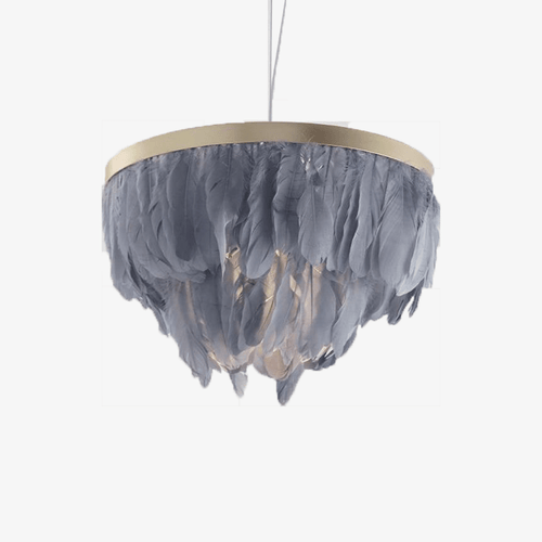 Suspension ovale LED en plumes colorées Hangly