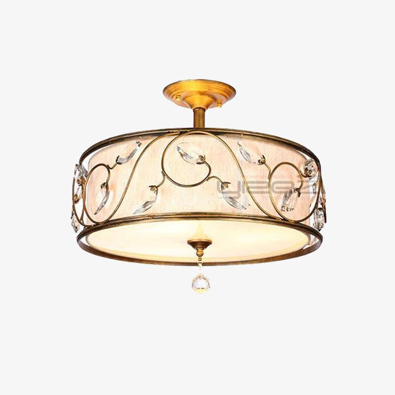 Suspension rétro LED arrondie avec motifs cristal