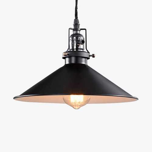 Suspension retro LED en métal avec abat-jour conique Edison