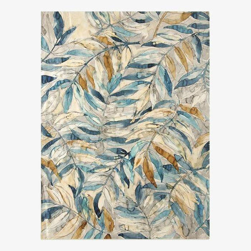 Tapis rectangle aux dessins de feuilles colorées Leaf