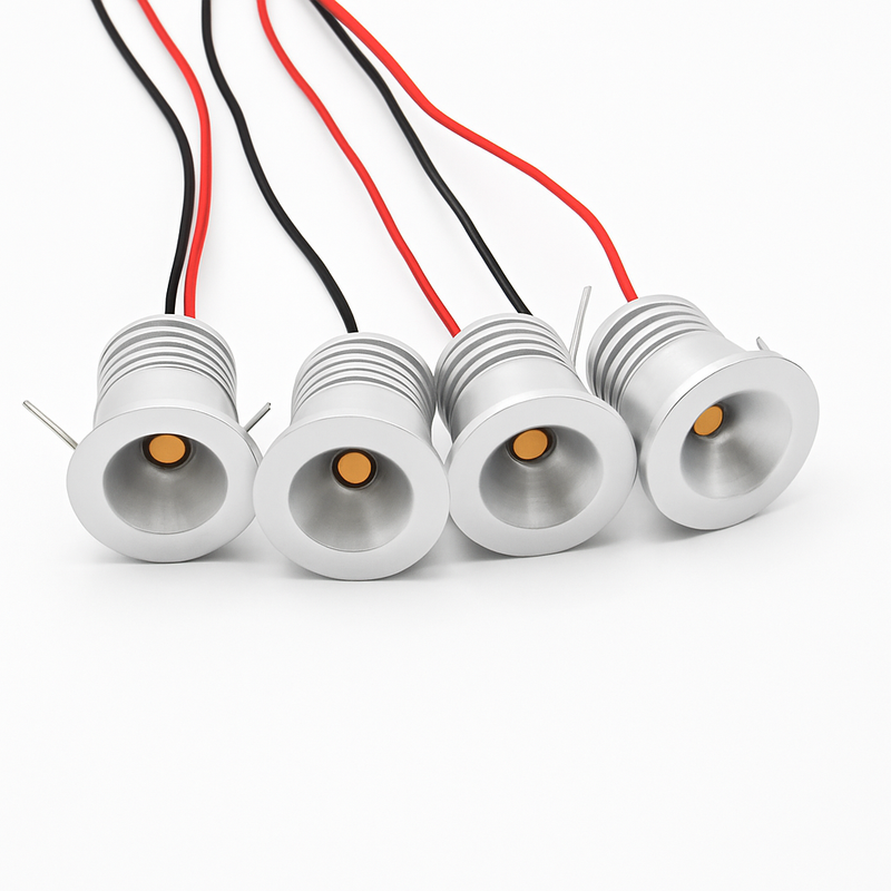 1W LED Spotlight Dimmable Spot Lamp DC12V 24V 15mm 25mm Cutout Recessed Downlight IP65 Bedroom Ceiling Cabinet Stair