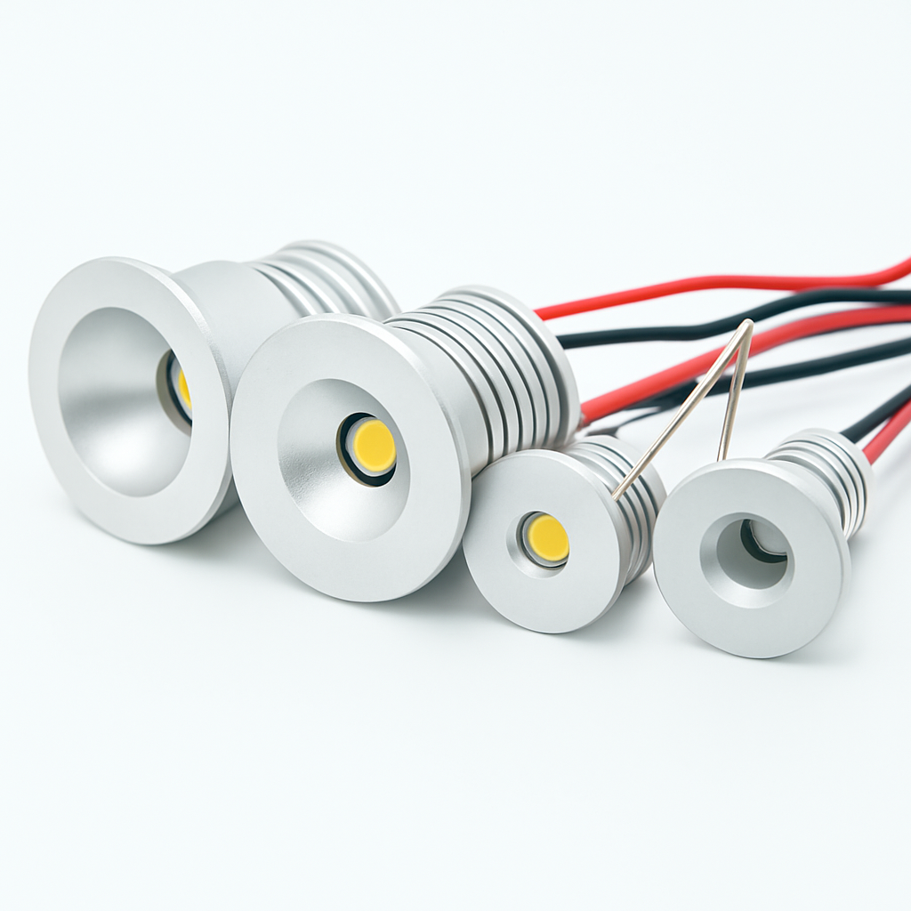 1W LED Spotlight Dimmable Spot Lamp DC12V 24V 15mm 25mm Cutout Recessed Downlight IP65 Bedroom Ceiling Cabinet Stair - vue 5 sur 6