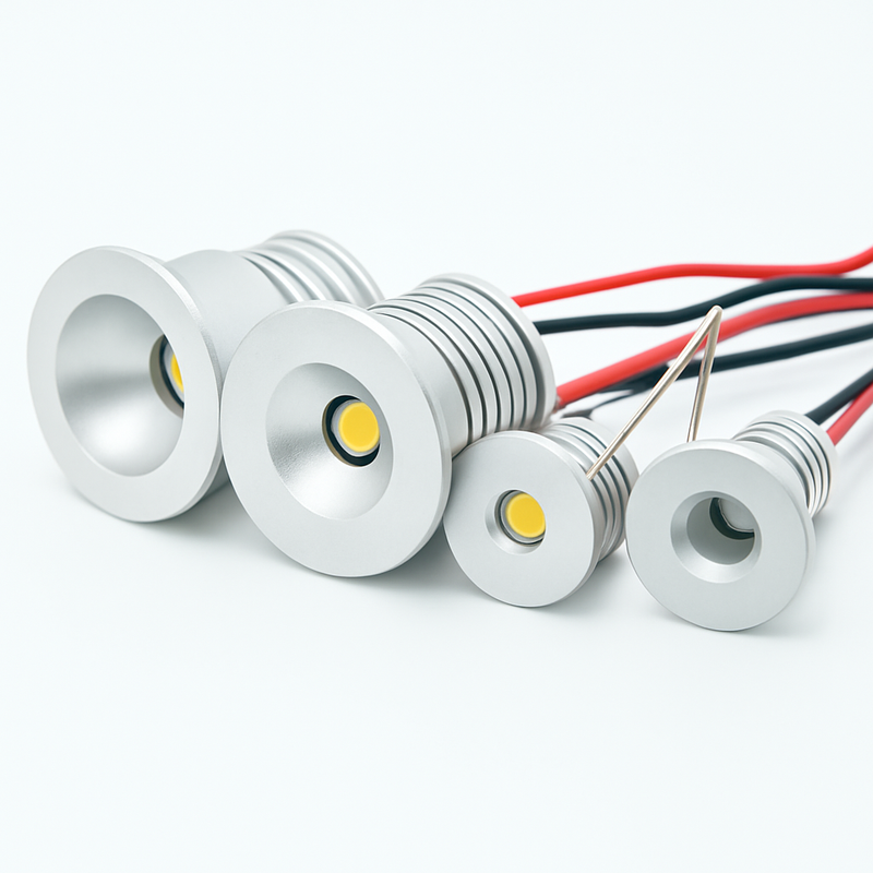 1W LED Spotlight Dimmable Spot Lamp DC12V 24V 15mm 25mm Cutout Recessed Downlight IP65 Bedroom Ceiling Cabinet Stair