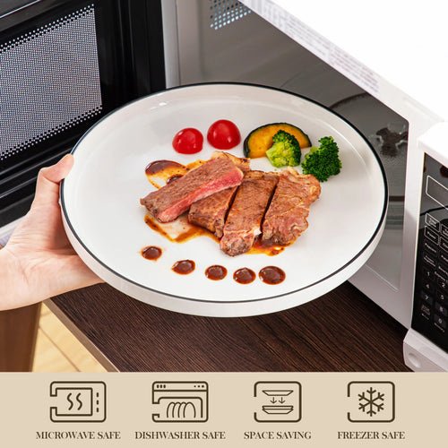 Service de table porcelaine assiettes bols bord relevé
