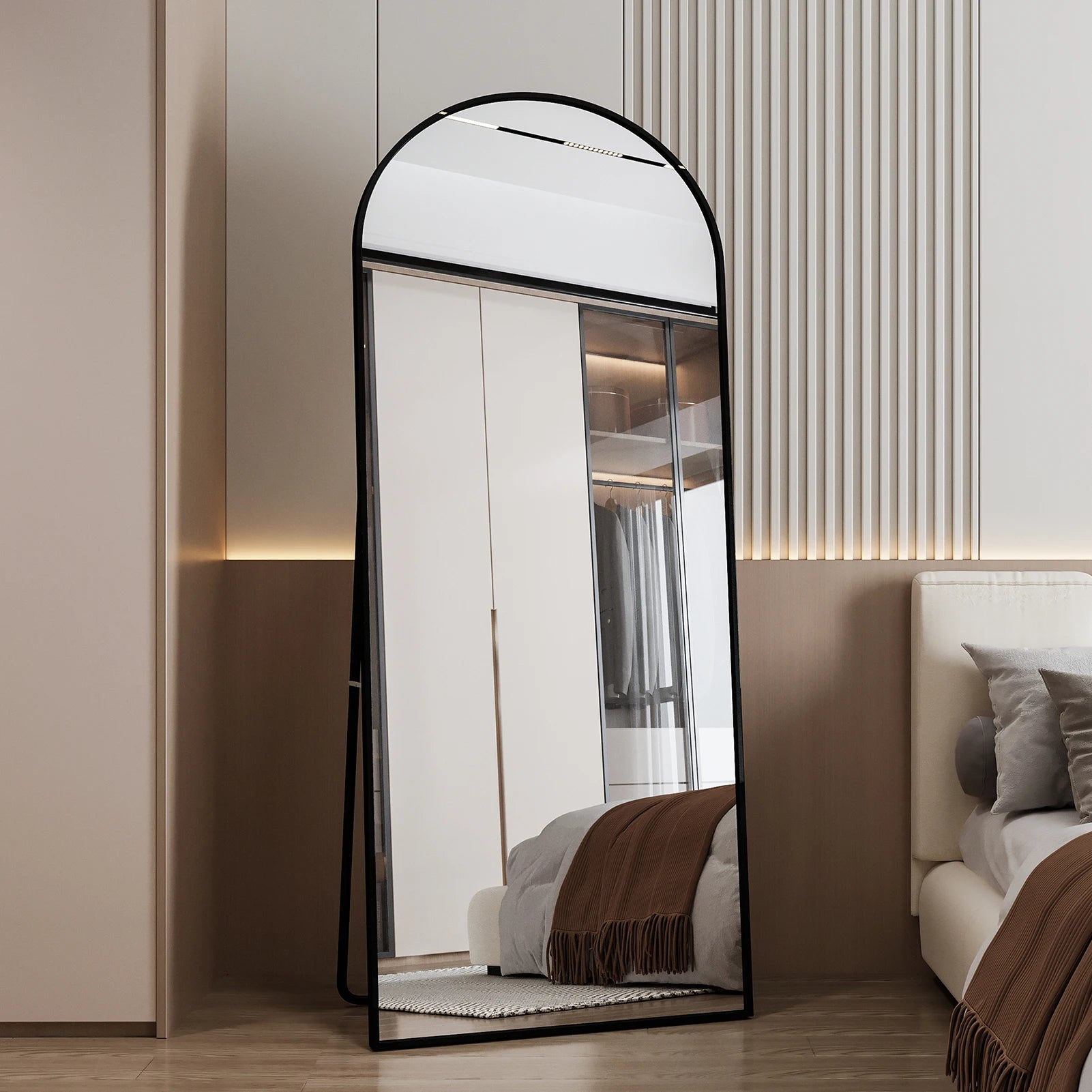 miroir sur pied en verre trempé pour décoration intérieure - vue 6 sur 6