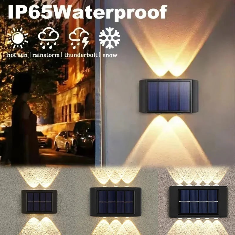 Applique murale solaire à led éclairage extérieur étanche décoratif