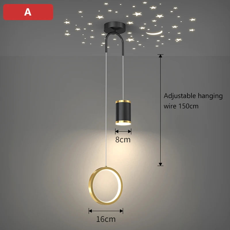 Moderner LED-Kronleuchter als Pendelleuchte für nordische Inneneinrichtung dekorativ