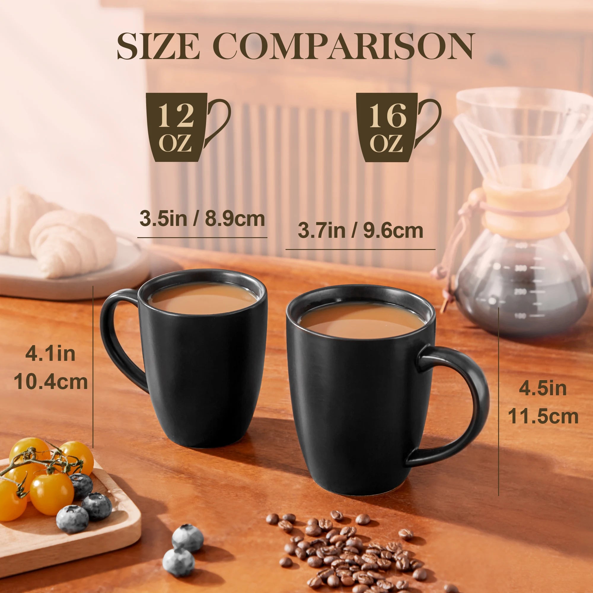 Ensemble tasses gres style marbre cafe cappuccino - vue 3 sur 7