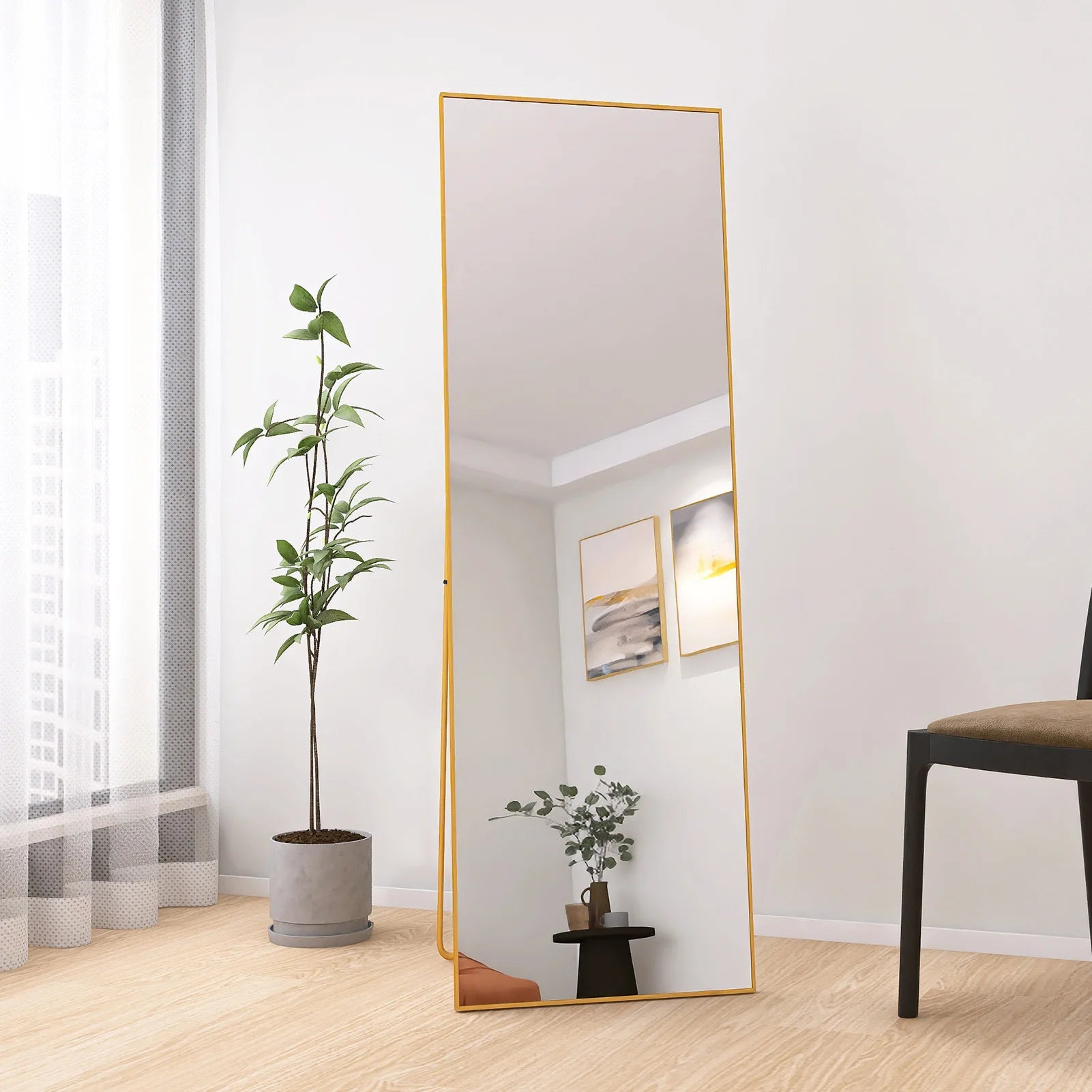 1620x530mm gold full-length mirror,vertical,suspended or wall mounted mirror with bracket,made aluminum alloy rectangular frame