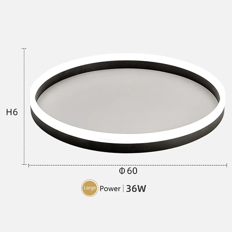 Plafond moderne à LEDs lampes lustre lumières salon salle à manger cuisine chambre plafonnier simple rond décor à la maison lumière intérieure - vue 7 sur 16