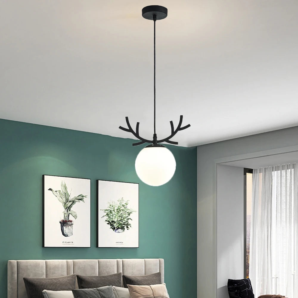 suspension en verre design vintage luminaire plaqué or moderne - vue 4 sur 10
