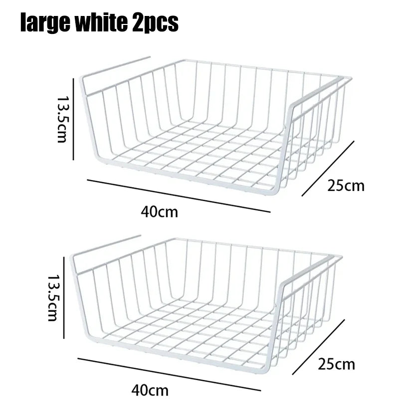 paniers de rangement suspendus en métal pour organisation polyvalente