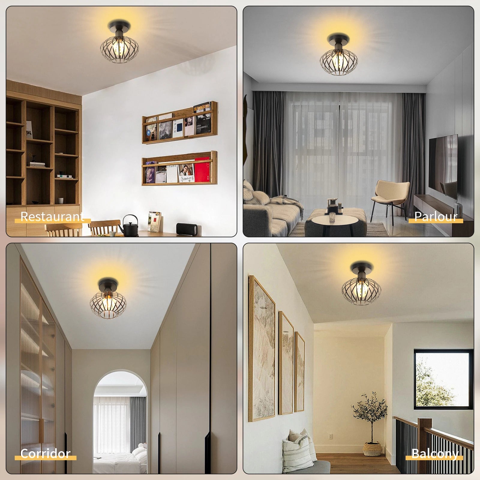 plafonnier moderne en fer nordique led pour décoration intérieure - vue 5 sur 7