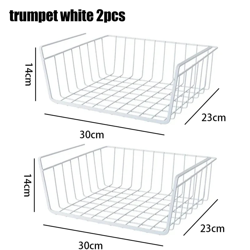 paniers de rangement suspendus en métal pour organisation polyvalente - vue 18 sur 18