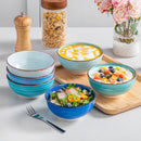 ensemble 6 bols porcelaine vintage peints main service