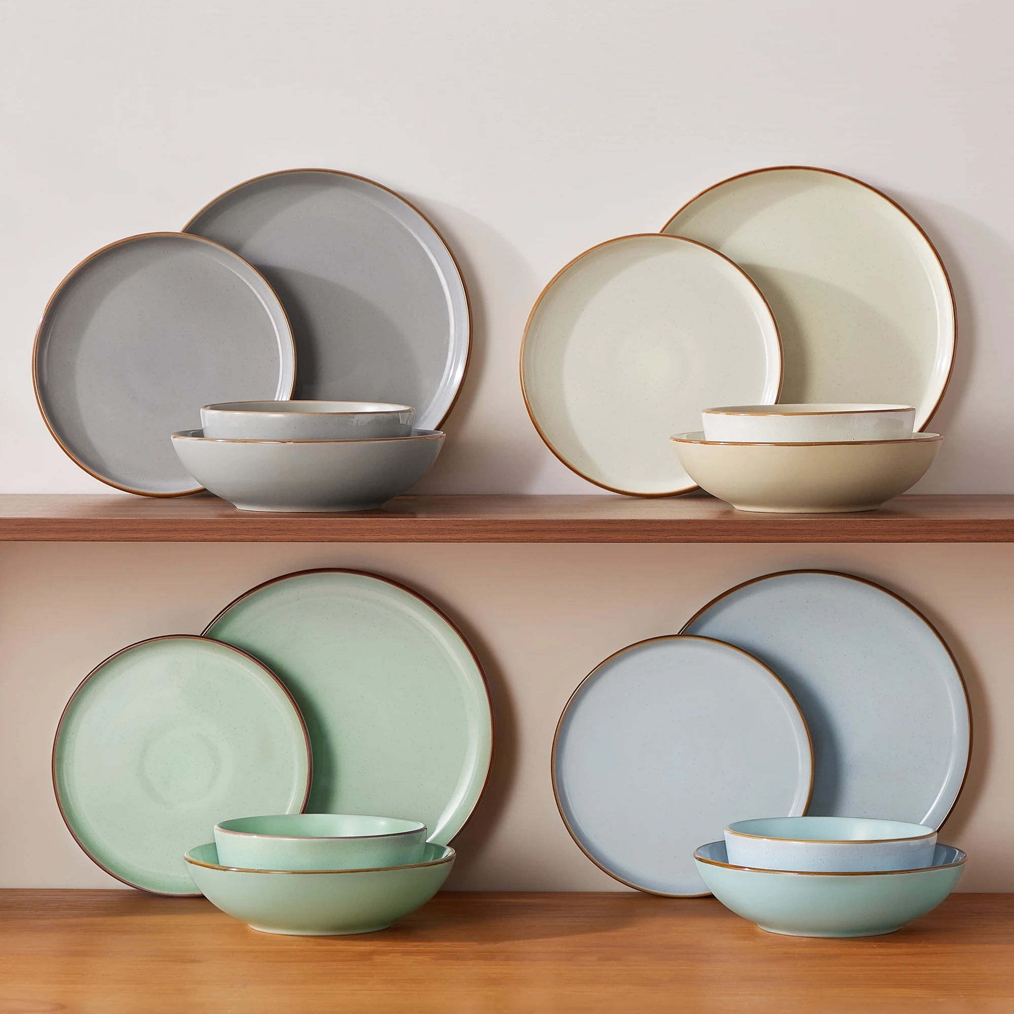 Service de table gres assiettes bols unis modernes - vue 6 sur 7
