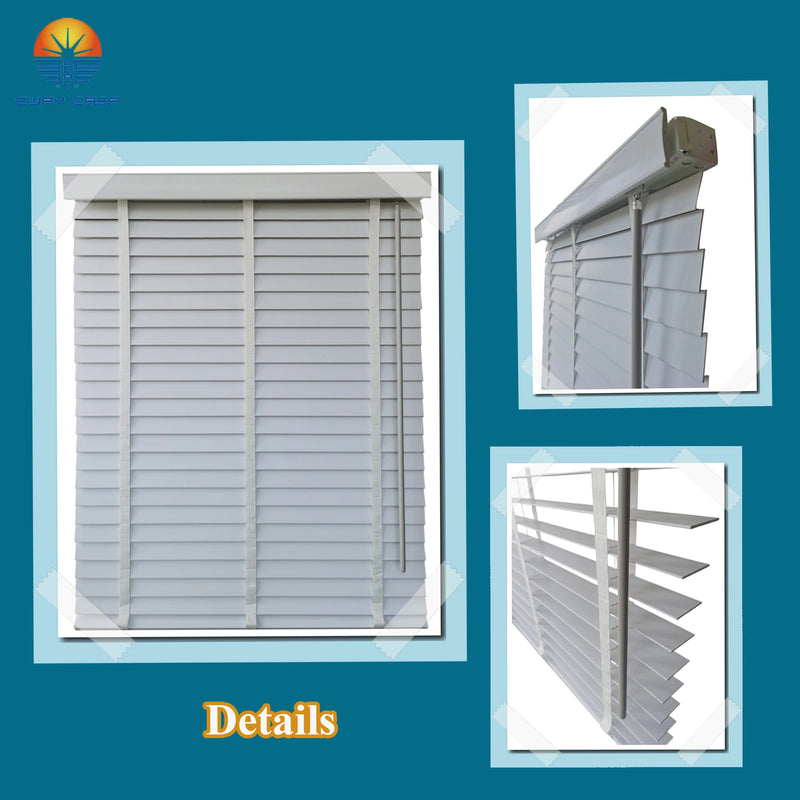 Store vénitien imitation bois pvc étanche pour fenêtre
