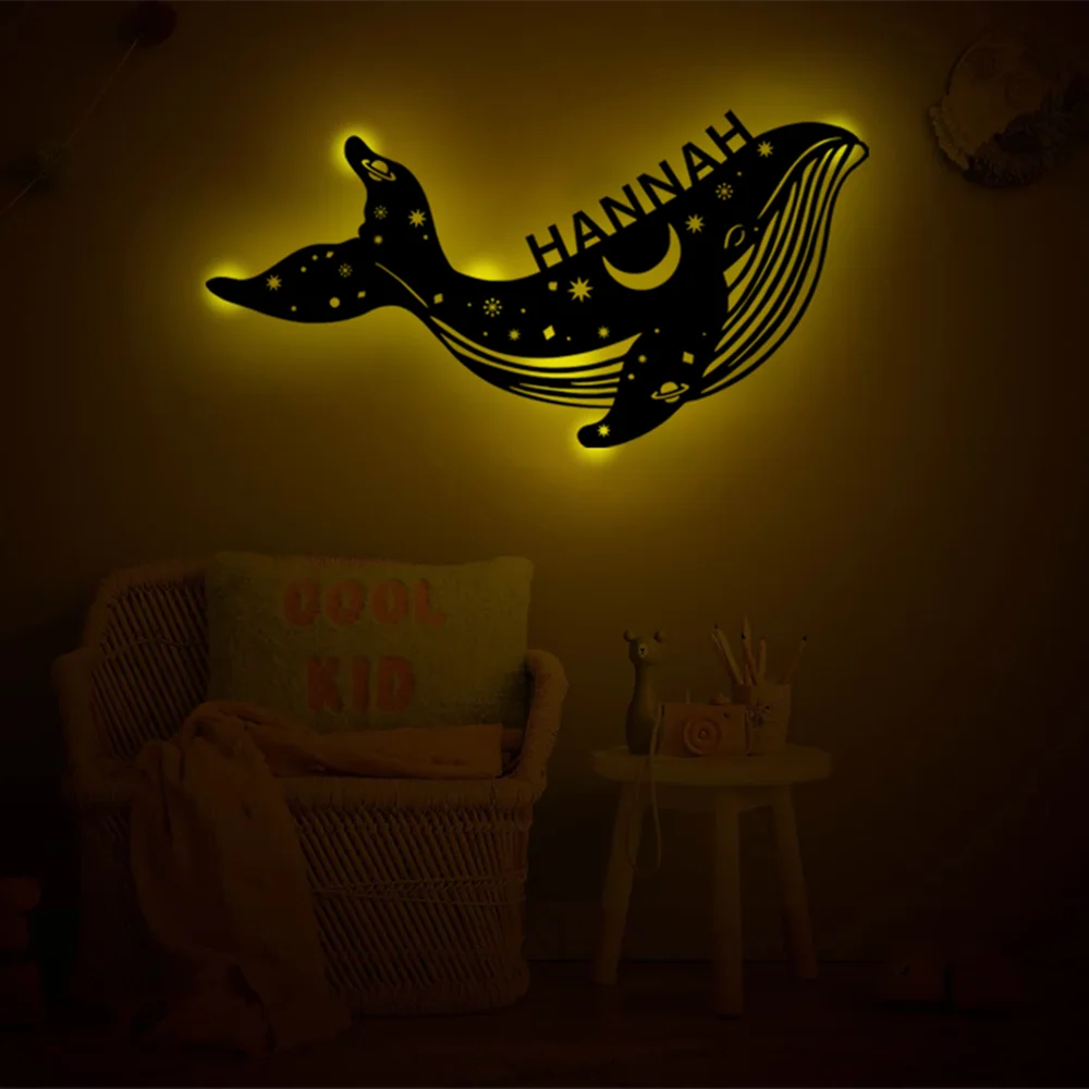Applique murale LED USB personnalisée en forme de baleine - vue 4 sur 6