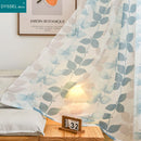Voilage motif feuilles et fleurs style champetre salon