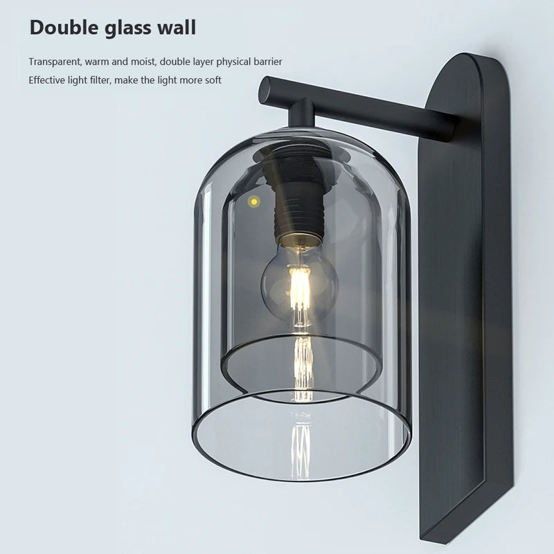 applique murale suspendue scandinave postmoderne en double verre - vue 6 sur 10