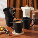 Ensemble tasses gres style marbre cafe cappuccino