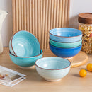 ensemble 6 bols porcelaine vintage peints main service