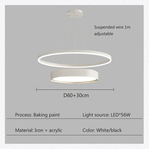 lustre nordique moderne à led design créatif et simple