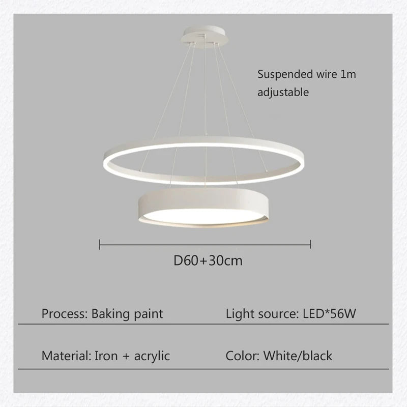 lustre nordique moderne à led design créatif et simple - vue 5 sur 8