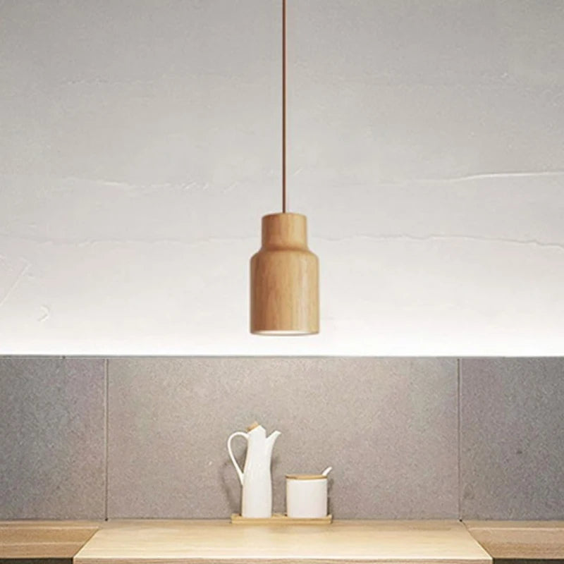 lampe suspendue nordique en bois luminaire décoratif d'intérieur - vue 3 sur 10