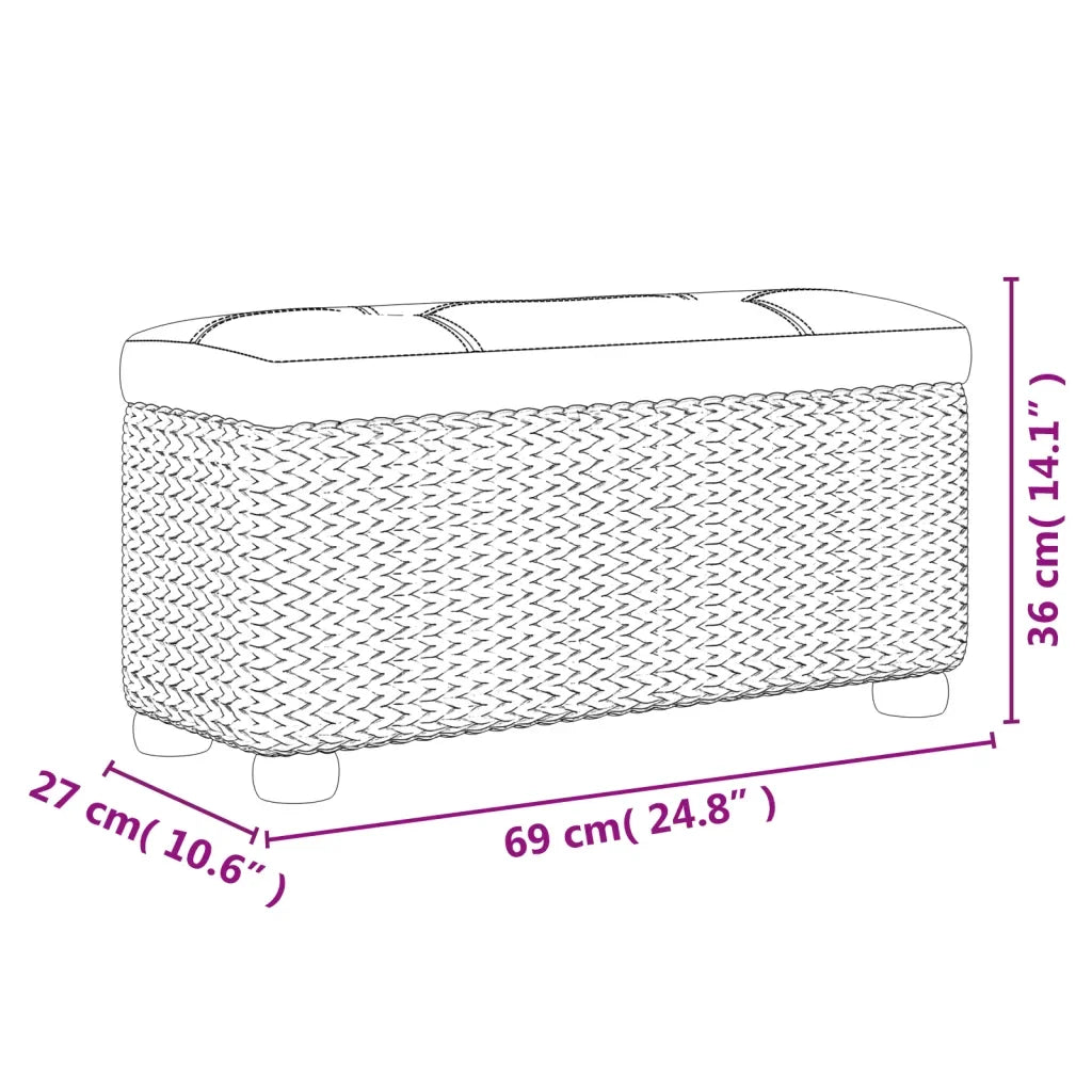 2PCS Storage Benches with cuship for Living Room Room Entryway Storage Ottoman for Blankets, Storage Toys rtan Woven - vue 6 sur 7