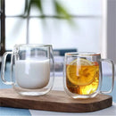 Tasse double paroi verre borosilicate avec anse thermique