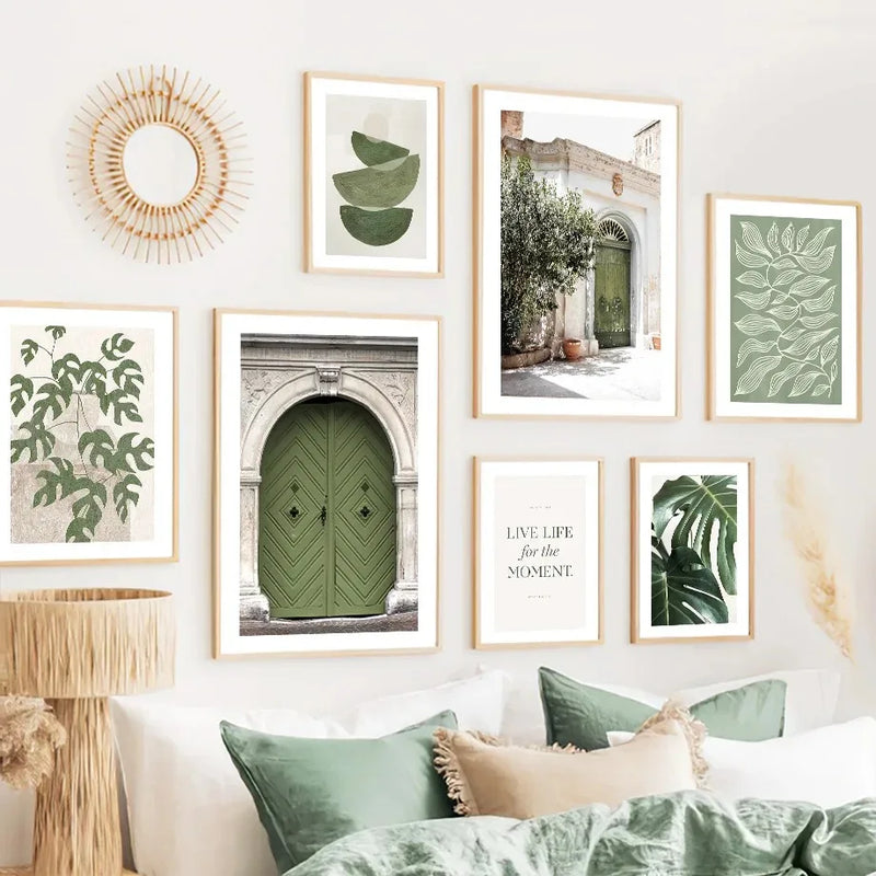 art mural toile décoratif avec feuilles de monstera