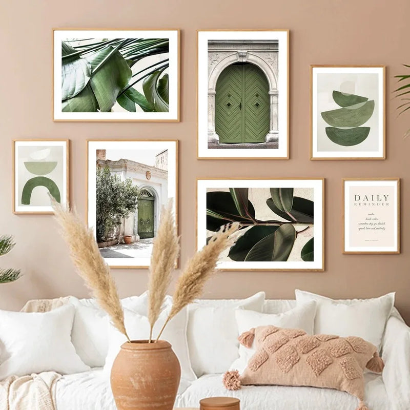 art mural toile décoratif avec feuilles de monstera