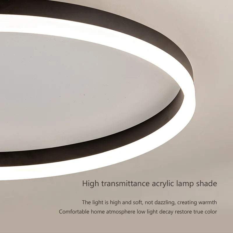 Plafond moderne à LEDs lampes lustre lumières salon salle à manger cuisine chambre plafonnier simple rond décor à la maison lumière intérieure - vue 7 sur 16